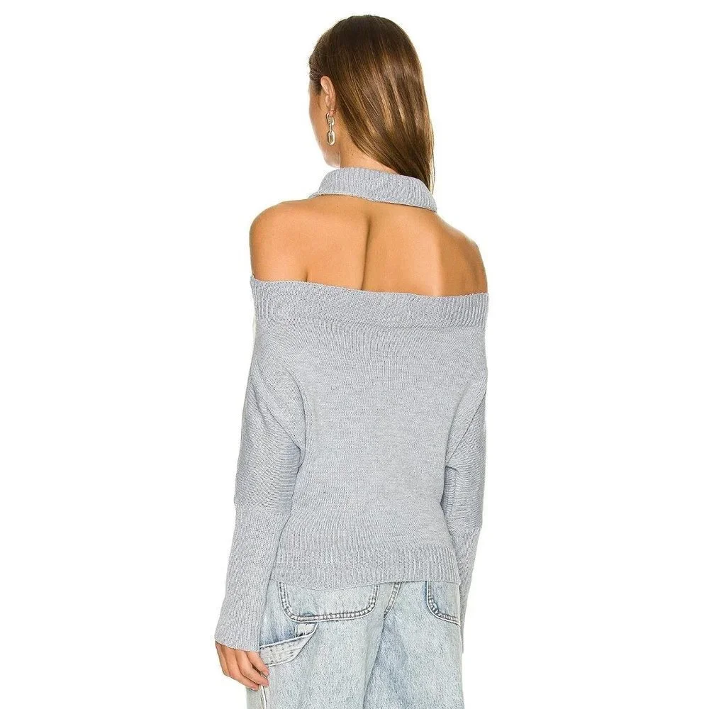 Lovers and Friends Anisa Turtleneck Sweater in Heather Grey XSmall New Knit Top